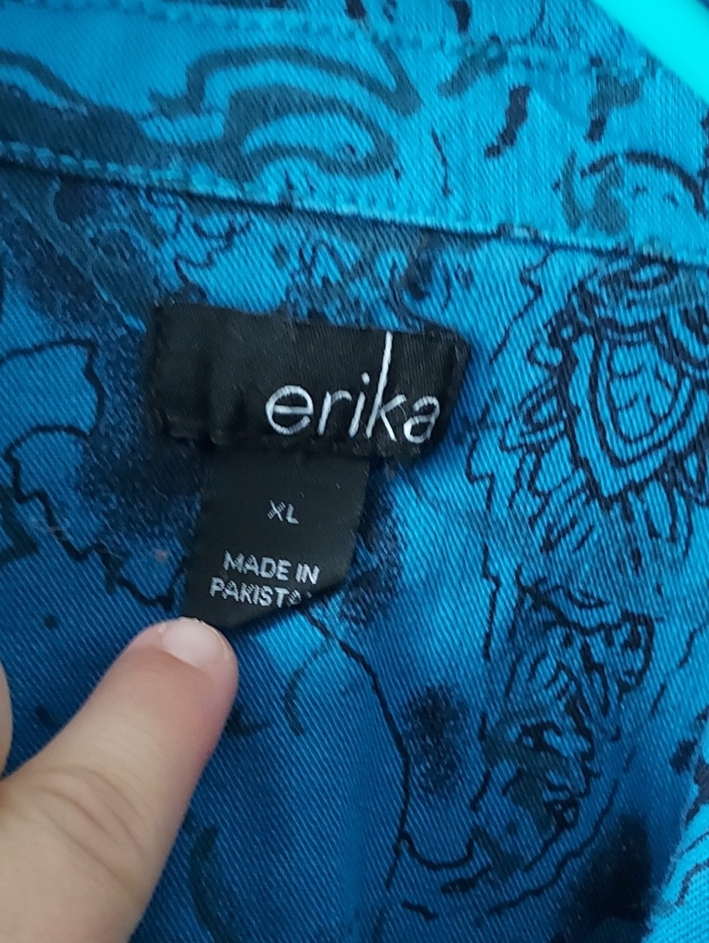 Erika Blue Patterned Button-Up Jacket - Picture 6 of 13